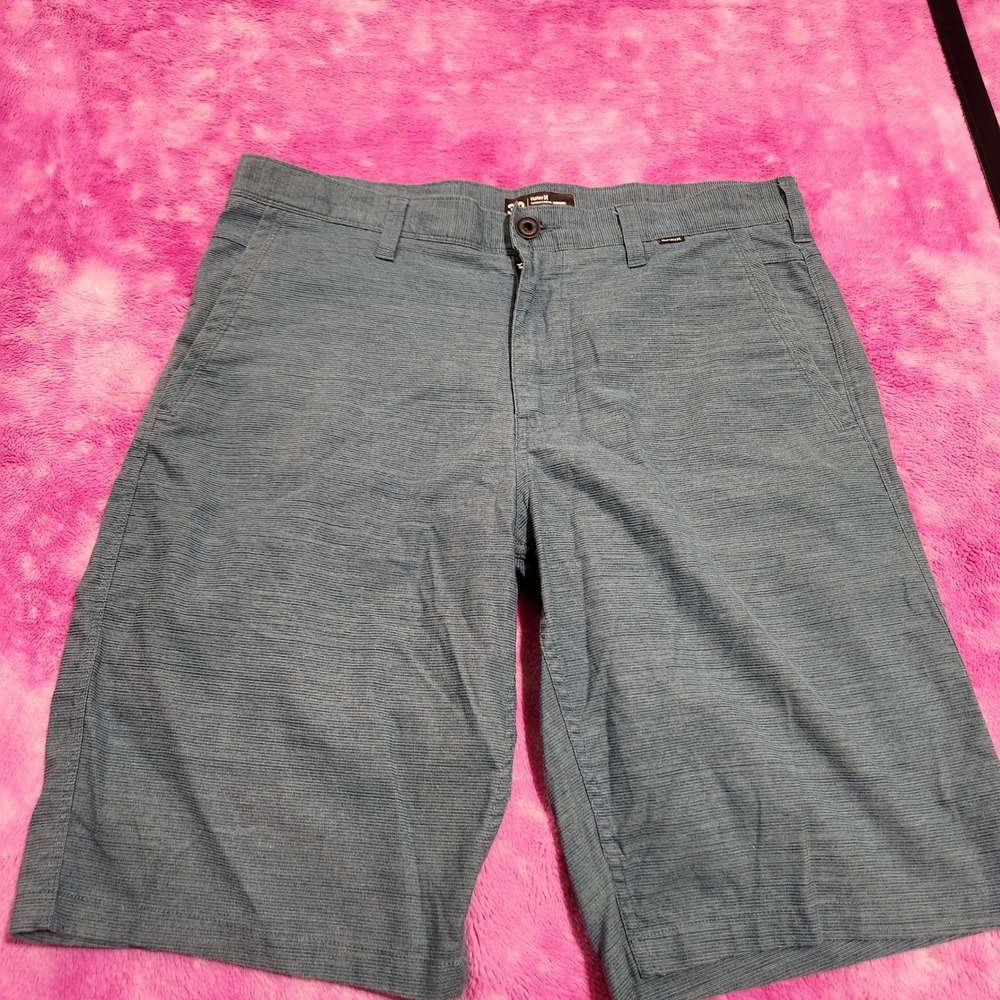 Hurley w/ Nike Dri-Fit Shorts Men's 32 Blue Bermuda‎ Casual Hybrid - Read Size